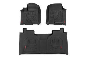 GMC Sierra 2500 HD Floor Mats - Front + Rear - Rough Country - Sure-Fit - '20-'24